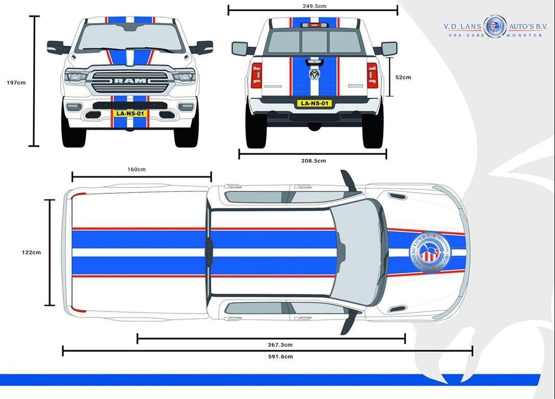 dodge ram specificaties en afmetingen