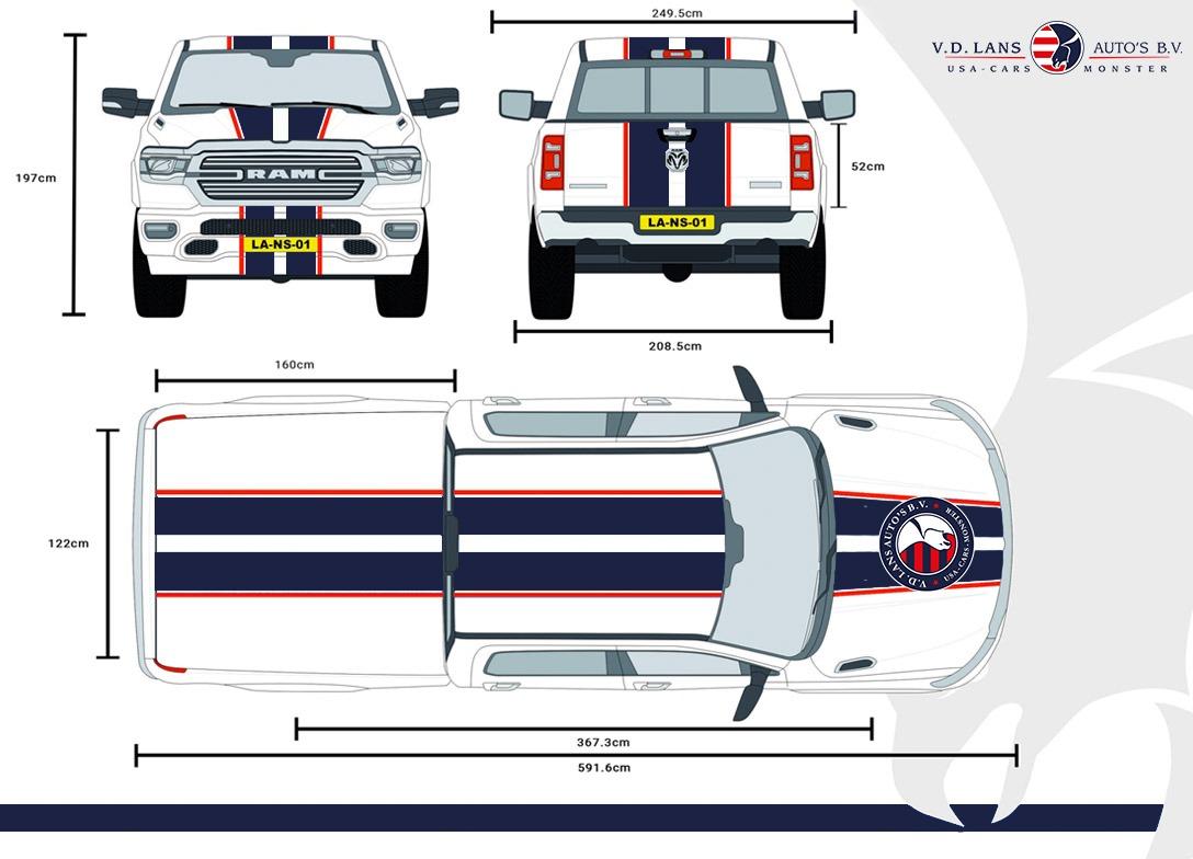 dodge ram specificaties en afmetingen